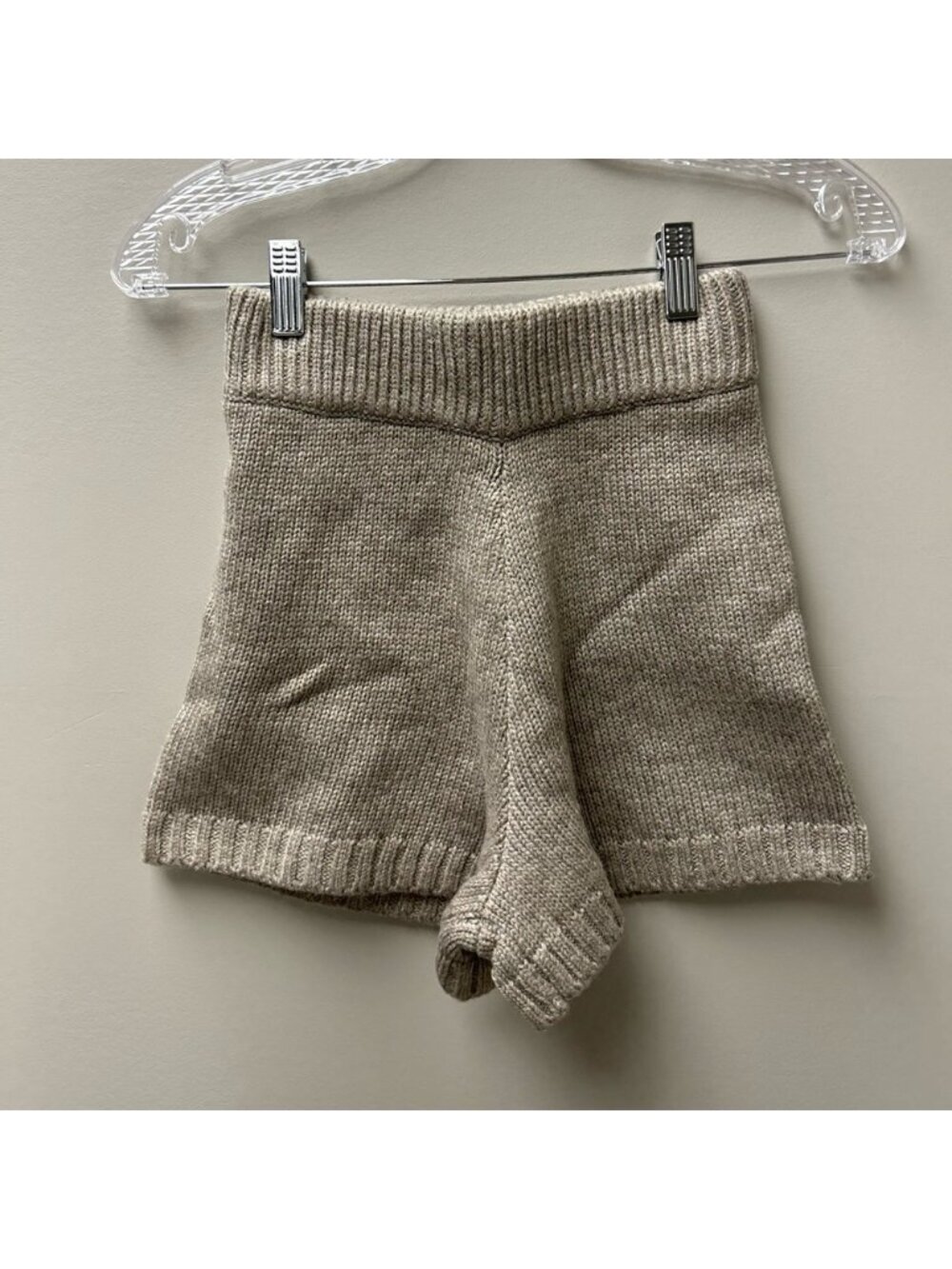 The Drop Adrienne Pull On Sweater Knit Shorts Heather Mushroom - Picture 2 of 4